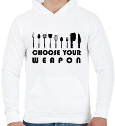 printfashion Choose your weapon - Férfi kapucnis pulóver - Fehér (7551686)