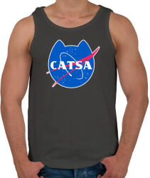 printfashion CATSA fehérrel - Férfi atléta - Sötétszürke (4369071)