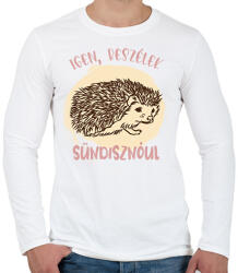 printfashion Igen, beszélek sündisznóul - Férfi hosszú ujjú póló - Fehér (7094082)