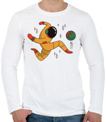 printfashion Űrhajós focista - Férfi hosszú ujjú póló - Fehér (6255320)