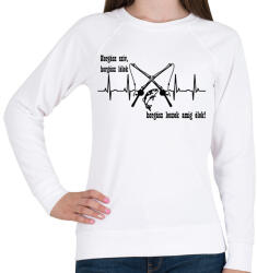 printfashion Horgász lélek - Női pulóver - Fehér (2454480)
