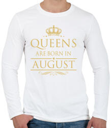 printfashion A királynők augusztusban születnek - Férfi hosszú ujjú póló - Fehér (299359)