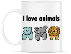 printfashion I love animals - Bögre - Fehér (3925856)