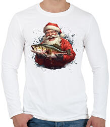 printfashion Horgász télapó - Férfi hosszú ujjú póló - Fehér (15161832)