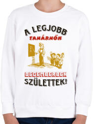 printfashion Tanárnő szülinapja december - Gyerek pulóver - Fehér (5746709)