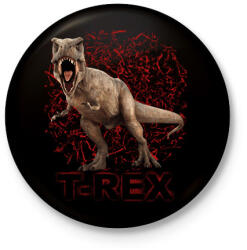 printfashion T-REX - Kitűző, hűtőmágnes - Fekete (12763477)