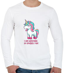 printfashion I am unicorn - Férfi hosszú ujjú póló - Fehér (14658303)