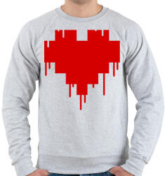 printfashion Pixel love - Férfi pulóver - Sport szürke (1053259)