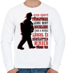 printfashion Könnyű tűzoltónak lenni - Férfi pulóver - Fehér (10750115)