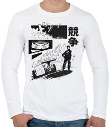printfashion Forma 1 anime - Férfi hosszú ujjú póló - Fehér (13942599)