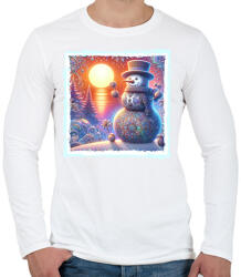 printfashion Hóember - Férfi hosszú ujjú póló - Fehér (15480639)