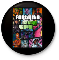 printfashion GTA Fortnite - Kitűző, hűtőmágnes - Fekete (3094702)