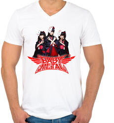 printfashion Babymetal J-POP - Férfi V-nyakú póló - Fehér (16593273)