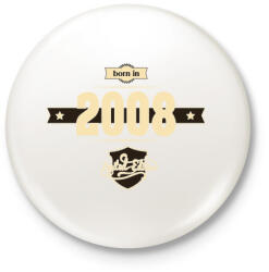 printfashion born-in-2008-cream-choco - Kitűző, hűtőmágnes - Fehér (3076887)