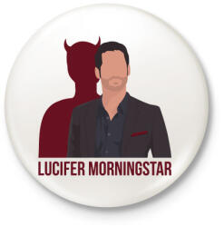 printfashion Lucifer Morningstar - Kitűző, hűtőmágnes - Fehér (3082661)