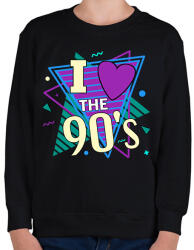 printfashion I love the 90's - Gyerek pulóver - Fekete (13519919)