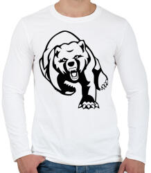printfashion Medve - Férfi hosszú ujjú póló - Fehér (5025652)