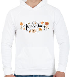 printfashion November - Férfi kapucnis pulóver - Fehér (3675072)