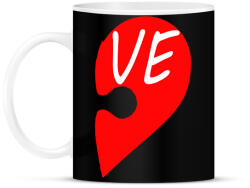 printfashion Szívem LOVE - Bögre - Fekete (2207275)