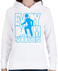 printfashion everyday-im-shufflin-cyan - Női kapucnis pulóver - Fehér (785337)