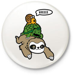 printfashion Wheee - Kitűző, hűtőmágnes - Fehér (13406073)