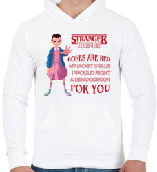 printfashion Stranger Things vers - Férfi kapucnis pulóver - Fehér (11697167)