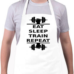 printfashion EAT SLEEP TRAIN REPEAT - Kötény - Fehér (4903555)