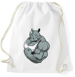 printfashion Rhino at thy gym - Sportzsák, Tornazsák - Fehér (2363801)