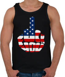 printfashion F*ck You! USA for life! - Férfi atléta - Fekete (906328)