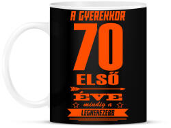 printfashion Az első 70 év! - Bögre - Fekete (1923636)