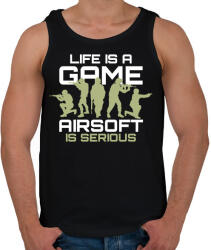 printfashion Airsoft is serious - Férfi atléta - Fekete (15531119)