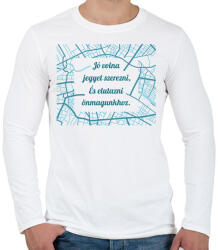 printfashion József Attila - Jó volna jegyet szerezni - Férfi hosszú ujjú póló - Fehér (6611181)