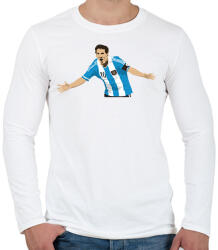 printfashion Lionel Messi - Férfi hosszú ujjú póló - Fehér (11529399)