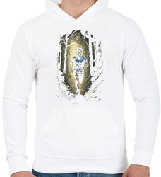 printfashion Erdei futó - Férfi kapucnis pulóver - Fehér (15586941)