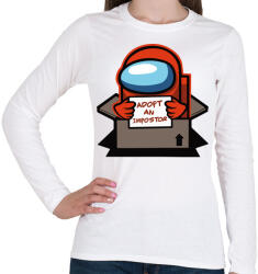printfashion Among us- adoptálj imposztort - Női hosszú ujjú póló - Fehér (4086882)