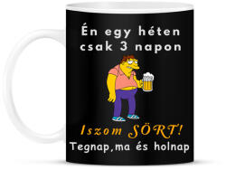 printfashion egyhéten három napon iszom sört - Bögre - Fekete (1703730)