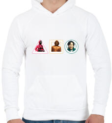 printfashion Squid Game logo és karakterek - Férfi kapucnis pulóver - Fehér (5487487)