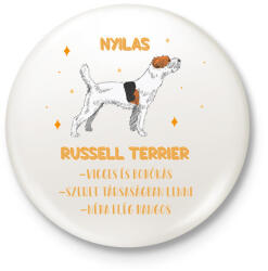 printfashion Nyilas - Russell terrier - Kitűző, hűtőmágnes - Fehér (13348778)