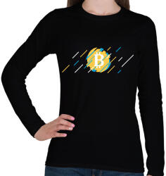 printfashion BITCOIN 4 EVER 64 - Női hosszú ujjú póló - Fekete (6202852)
