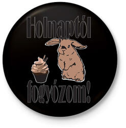 printfashion holnaptól fogyózom - Kitűző, hűtőmágnes - Fekete (14240446)