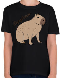 printfashion Capybara - Gyerek póló - Fekete (13585214)
