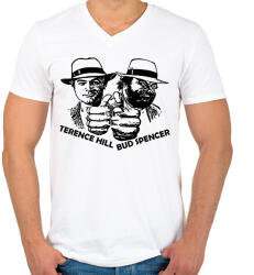 printfashion Bud Spencer és Ternce Hill - Férfi V-nyakú póló - Fehér (7135669)
