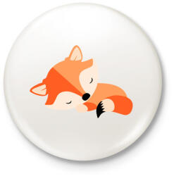 printfashion Cute Fox baby - Kitűző, hűtőmágnes - Fehér (3080797)