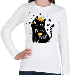 printfashion Csokit vagy csalunk - Női hosszú ujjú póló - Fehér (1069217)