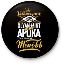 printfashion Volkswagenes apuka - Kitűző, hűtőmágnes - Fekete (4452214)