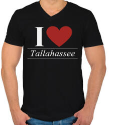 printfashion I love tallahassee - Férfi V-nyakú póló - Fekete (1891962)
