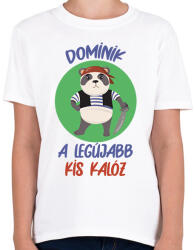 printfashion Kis kalóz - Névvel - Gyerek póló - Fehér (8096165)