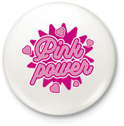 printfashion Pink Power - Kitűző, hűtőmágnes - Fehér (13974181)