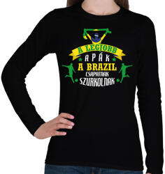 printfashion Brazil csapat - Női hosszú ujjú póló - Fekete (10856821)