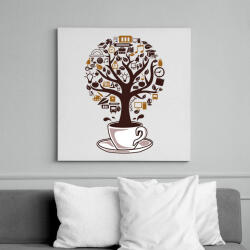 printfashion Kávéfa - Vászonkép - Fehér (6620503)